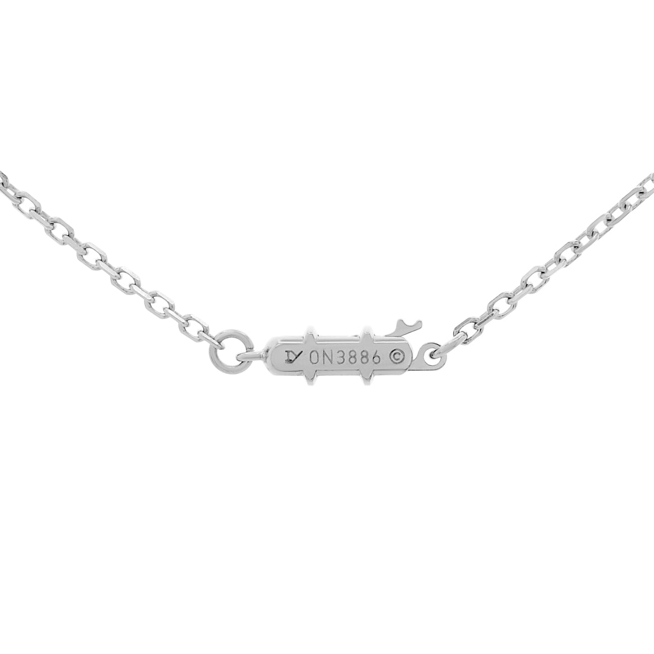 Exclusive Cartier 18K White Gold Diamond Large Hearts and Symbols Pendant Necklace — Top View