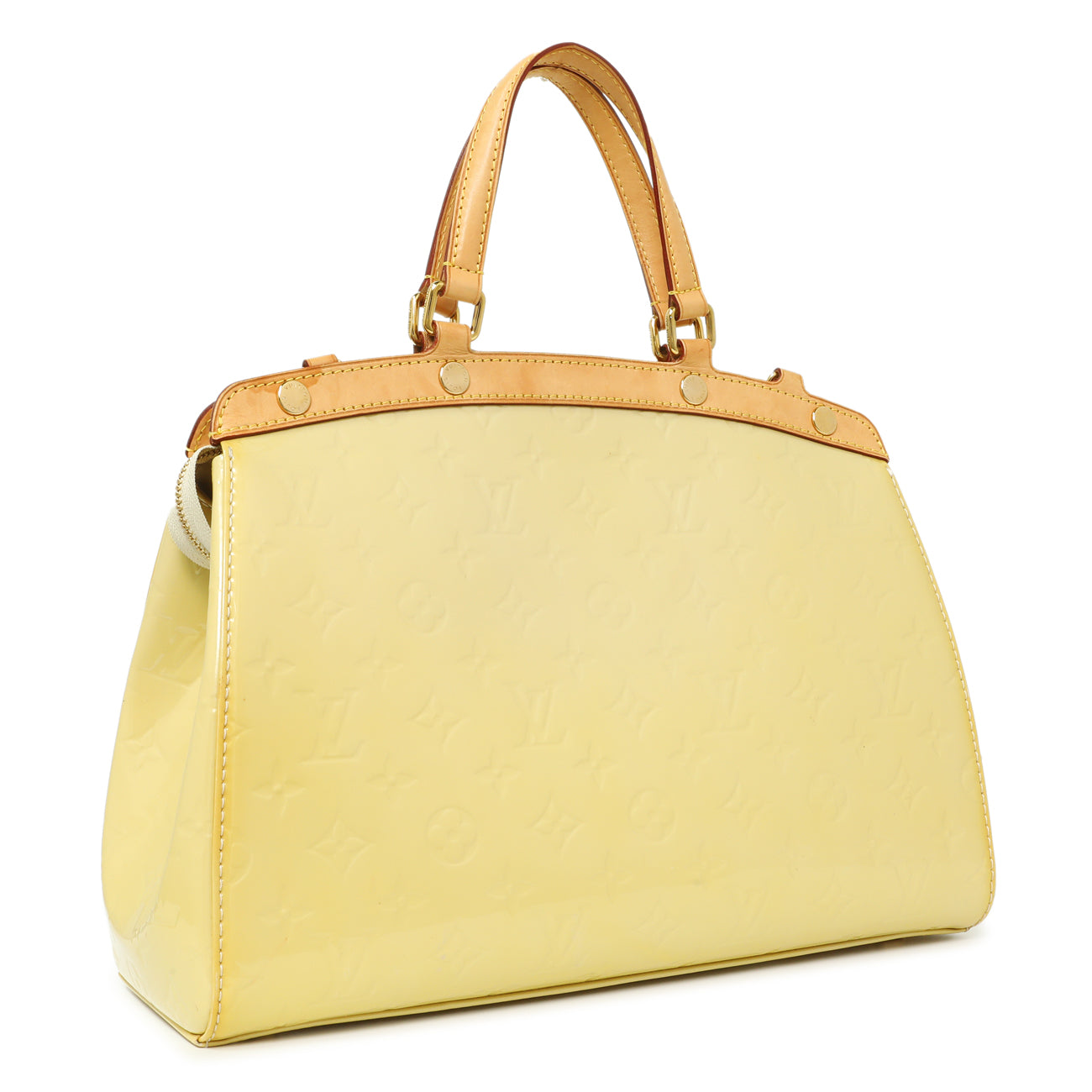 Exclusive Louis Vuitton Blanc Corail Vernis Brea MM — Side View
