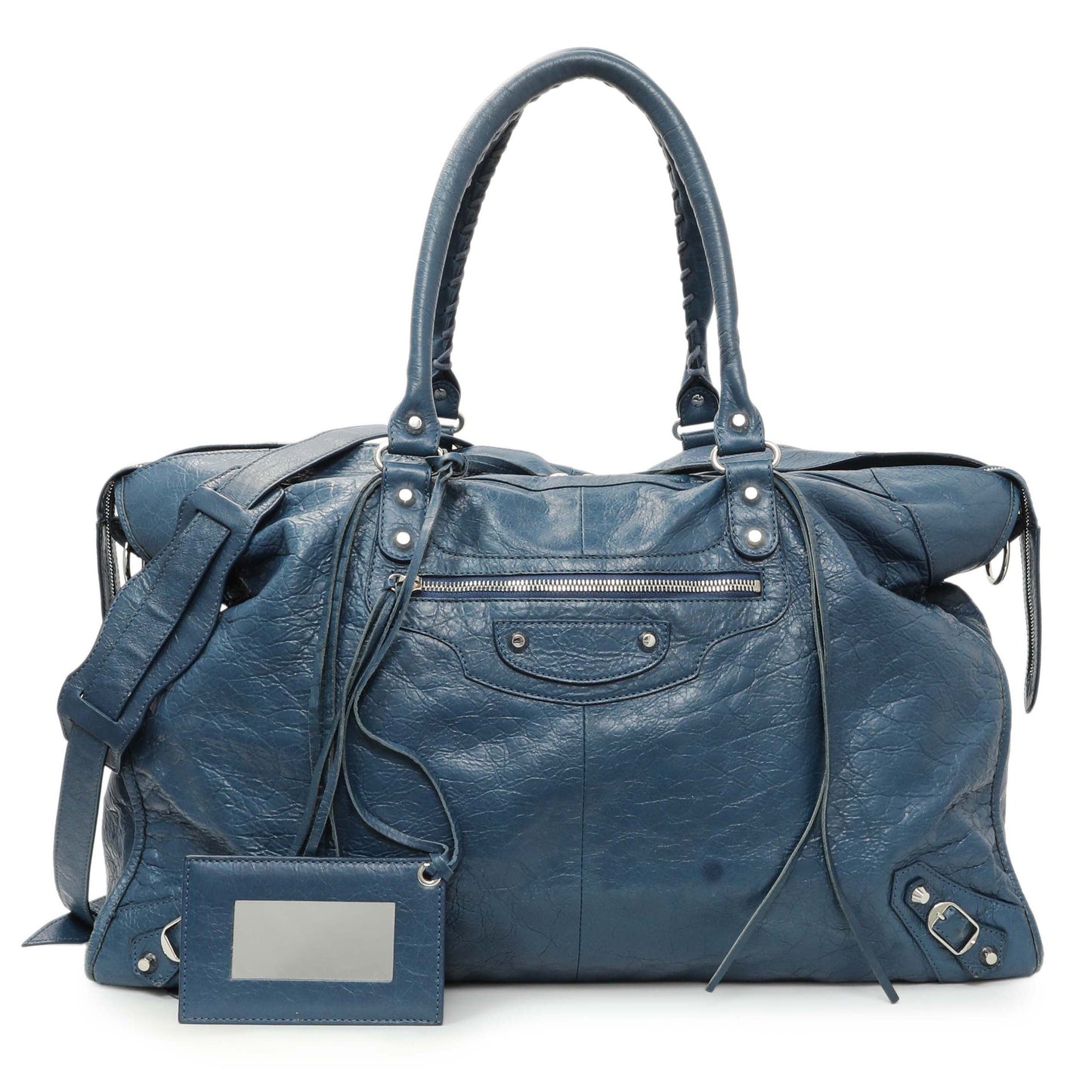 Exclusive Balenciaga Bleu Profond Lambskin Classic Hardware XL City — Front View