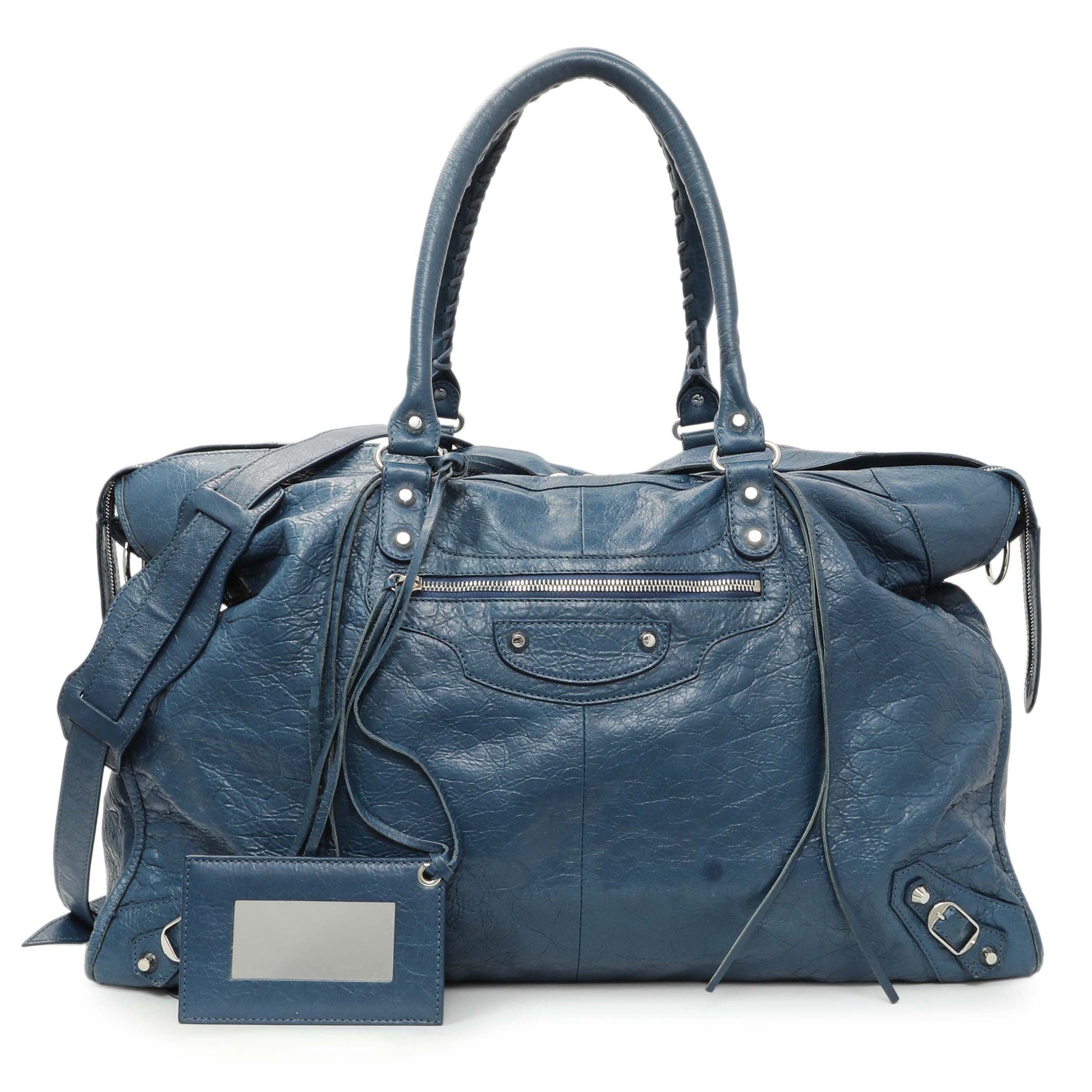 Exclusive Balenciaga Bleu Profond Lambskin Classic Hardware XL City — Front View