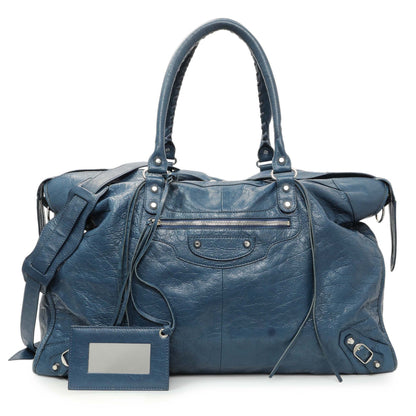 Exclusive Balenciaga Bleu Profond Lambskin Classic Hardware XL City — Front View