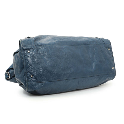 Exclusive Balenciaga Bleu Profond Lambskin Classic Hardware XL City — Back View