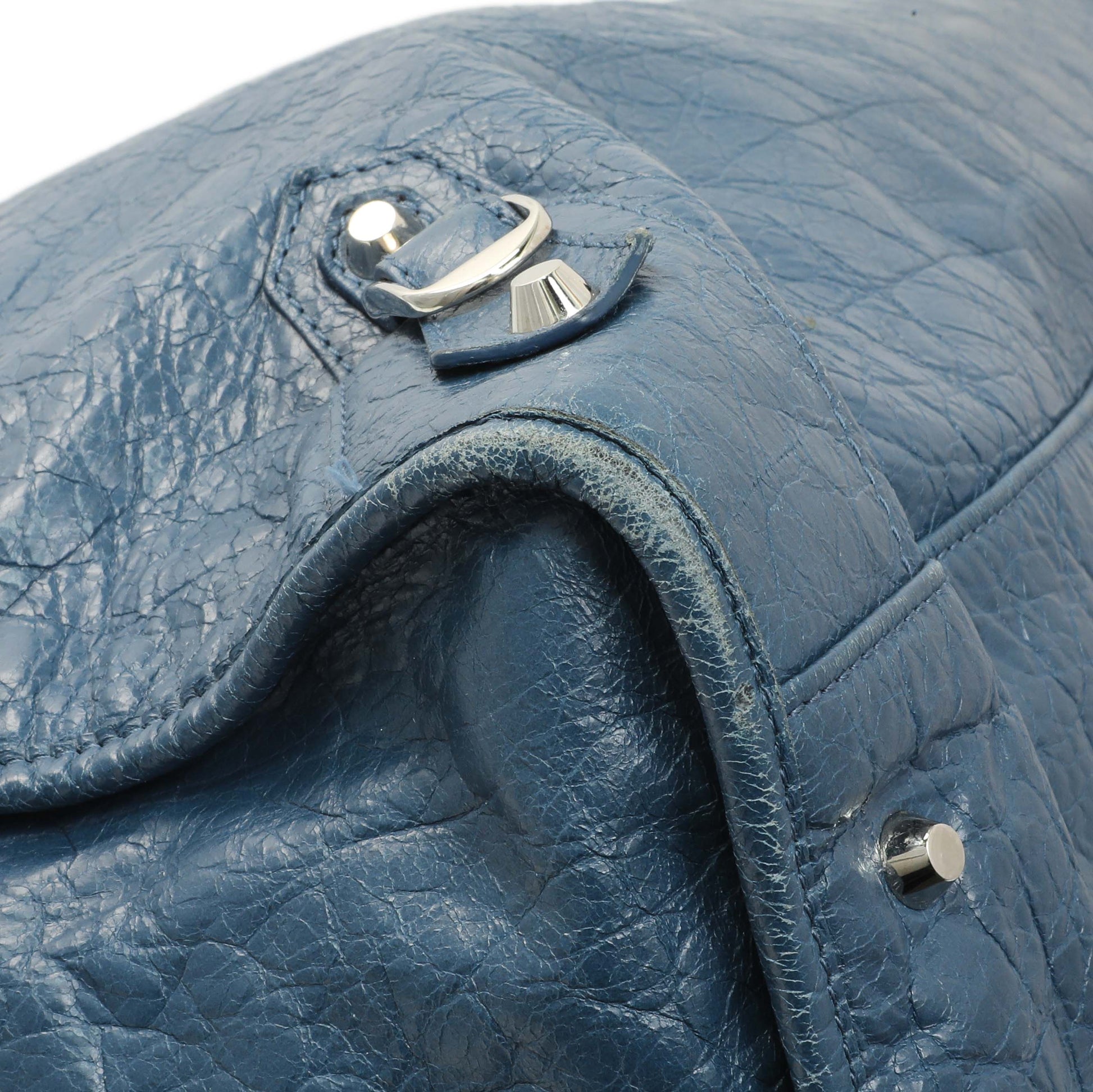 Exclusive Balenciaga Bleu Profond Lambskin Classic Hardware XL City — Top View