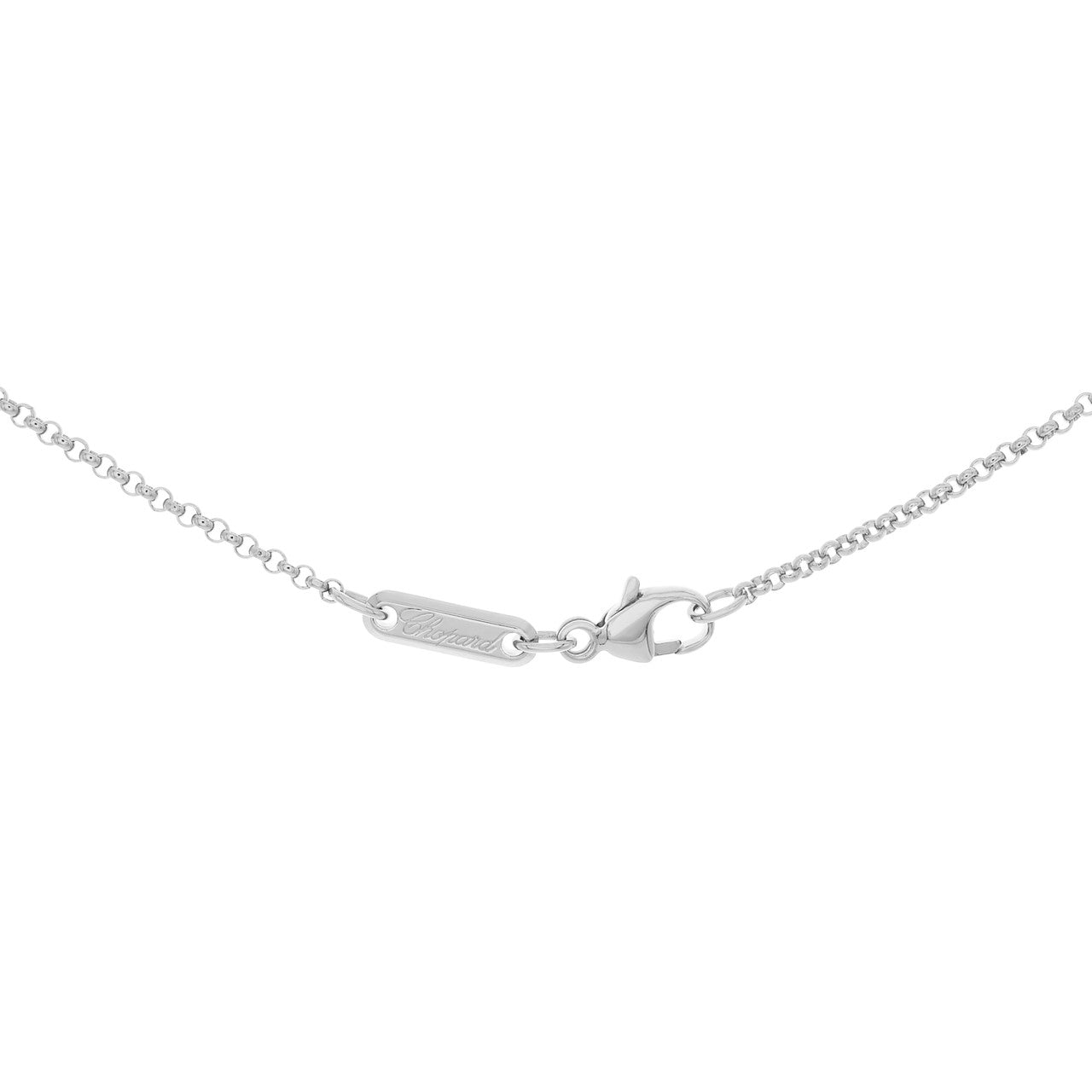 Exclusive Chopard 18K White Gold Diamond Very Chopard Pendant — Back View