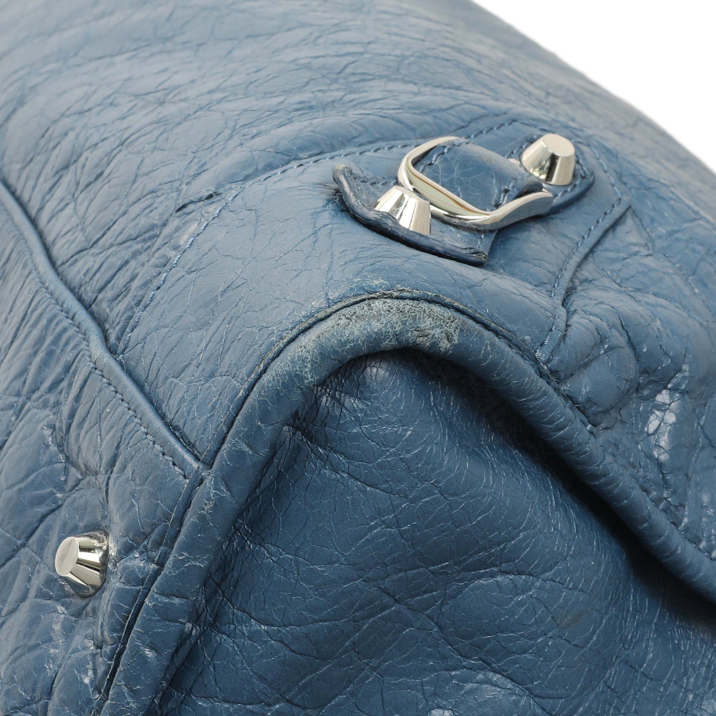 Exclusive Balenciaga Bleu Profond Lambskin Classic Hardware XL City — Detail View