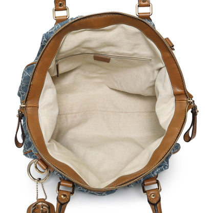 Exclusive Gucci Denim Monogram Medium Sukey Boston — Alternate View 8