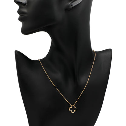Exclusive Van Cleef & Arpels 18K Yellow Gold & Onyx Vintage Alhambra Pendant — Top View