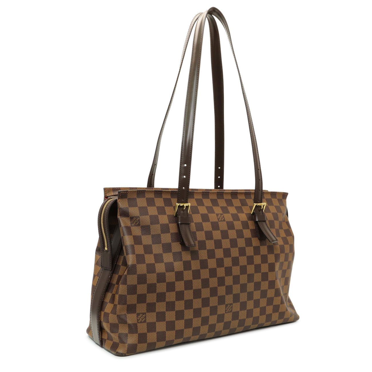 Exclusive Louis Vuitton Damier Ebene Chelsea Tote — Side View