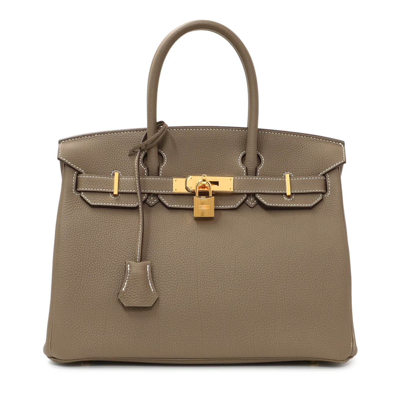 Exclusive Hermes Etoupe Togo Birkin 30 — Front View