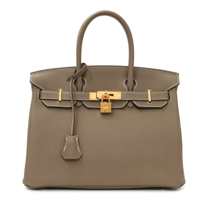 Exclusive Hermes Etoupe Togo Birkin 30 — Front View