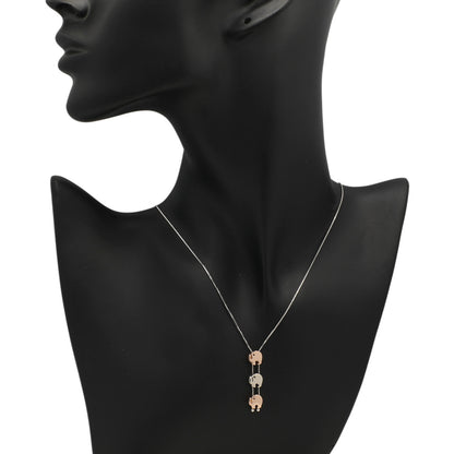 Exclusive 18K White & Rose Gold Elephant Necklace — Back View