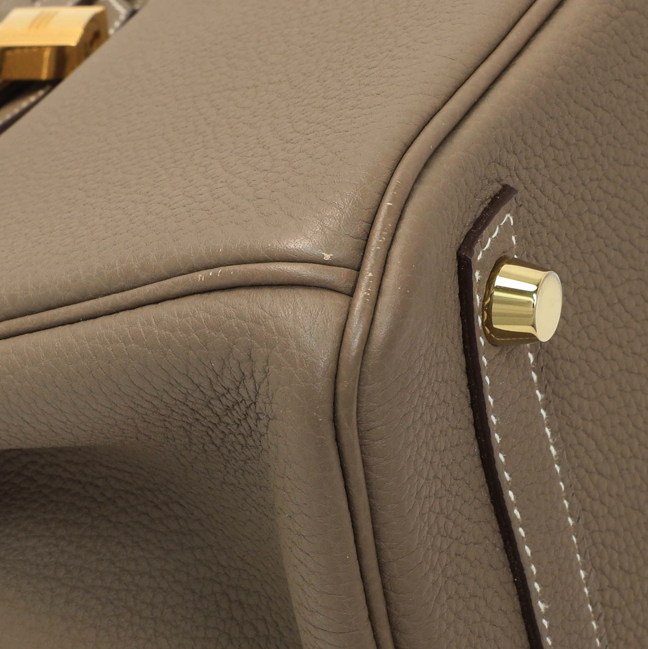 Exclusive Hermes Etoupe Togo Birkin 30 — Top View