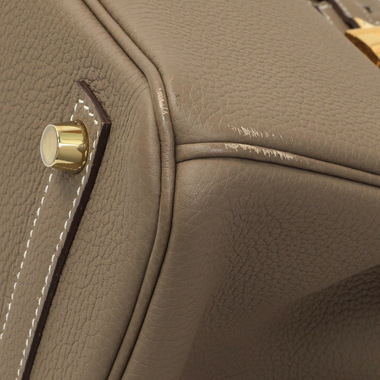 Exclusive Hermes Etoupe Togo Birkin 30 — Detail View