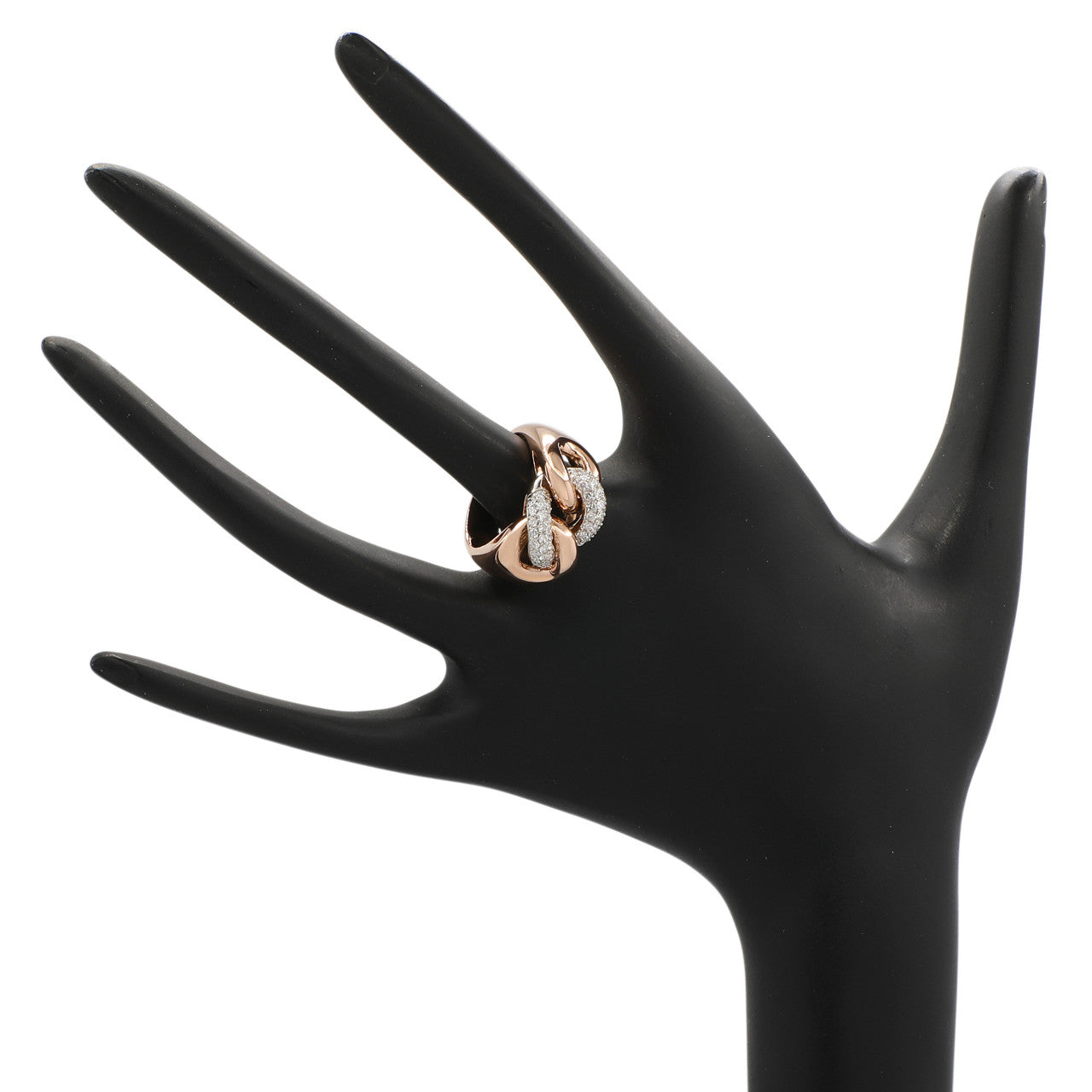 Exclusive 18K Rose Gold 0.76 Carat Diamond Link Ring — 5 — Side View