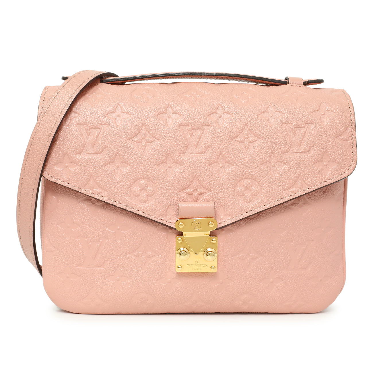 Exclusive Louis Vuitton Rose Poudre Empreinte Pochette Metis — Front View
