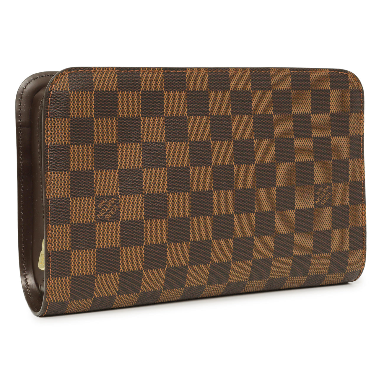 Exclusive Louis Vuitton Damier Ebene Pochette Saint Louis Clutch — Side View