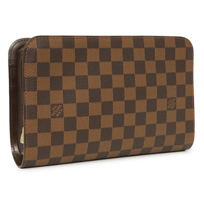 Exclusive Louis Vuitton Damier Ebene Pochette Saint Louis Clutch — Side View