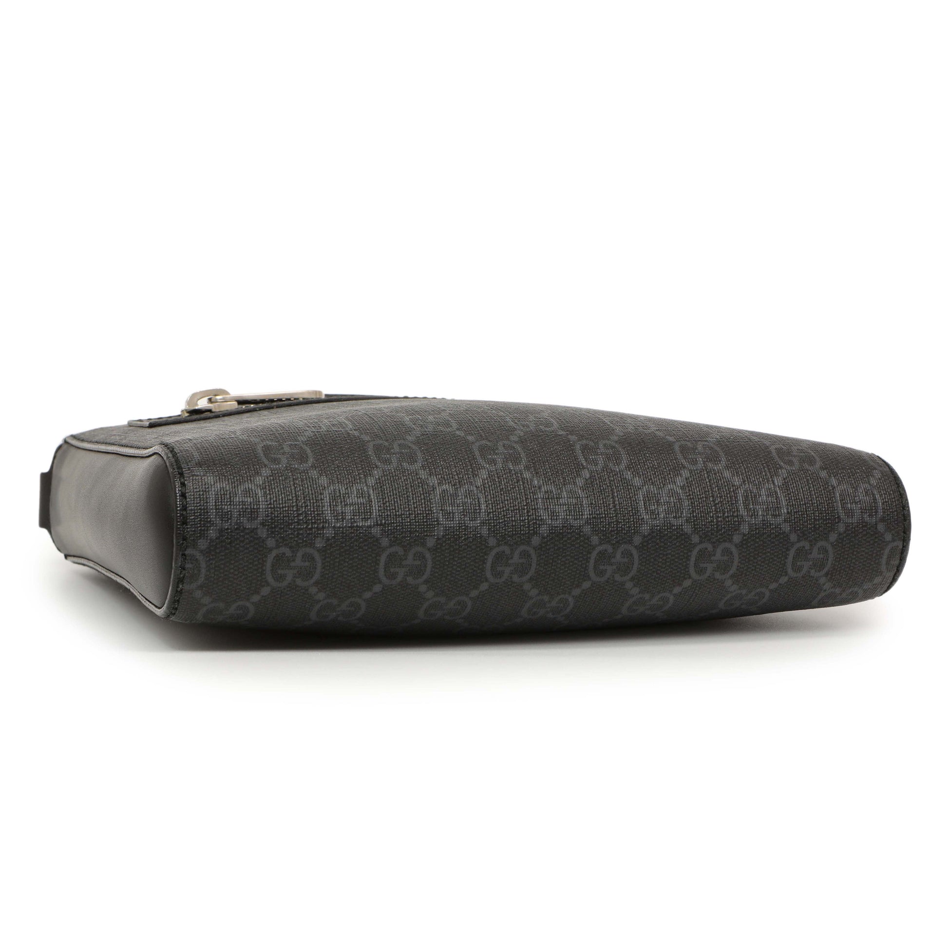 Exclusive Gucci GG Supreme Monogram Web Small Flat Messenger Bag — Top View