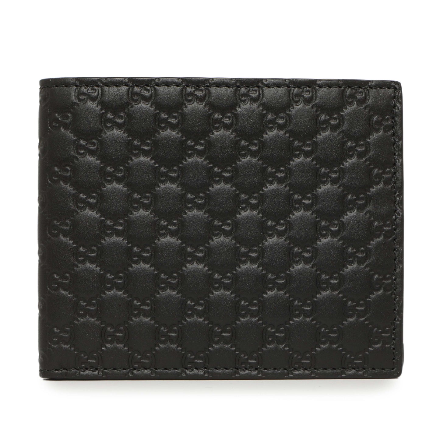 Exclusive Gucci Black Microguccissima Bi-Fold Wallet — Front View