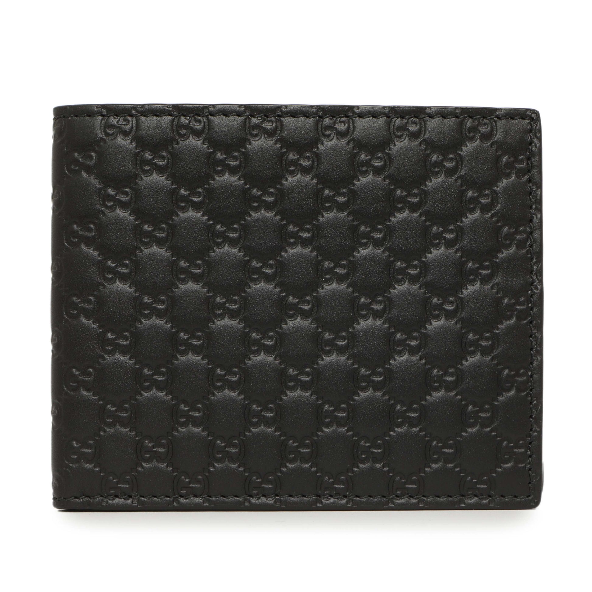 Exclusive Gucci Black Microguccissima Bi-Fold Wallet — Front View