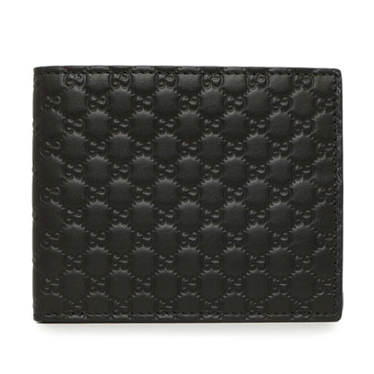 Exclusive Gucci Black Microguccissima Bi-Fold Wallet — Front View