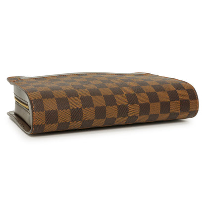 Exclusive Louis Vuitton Damier Ebene Pochette Saint Louis Clutch — Back View