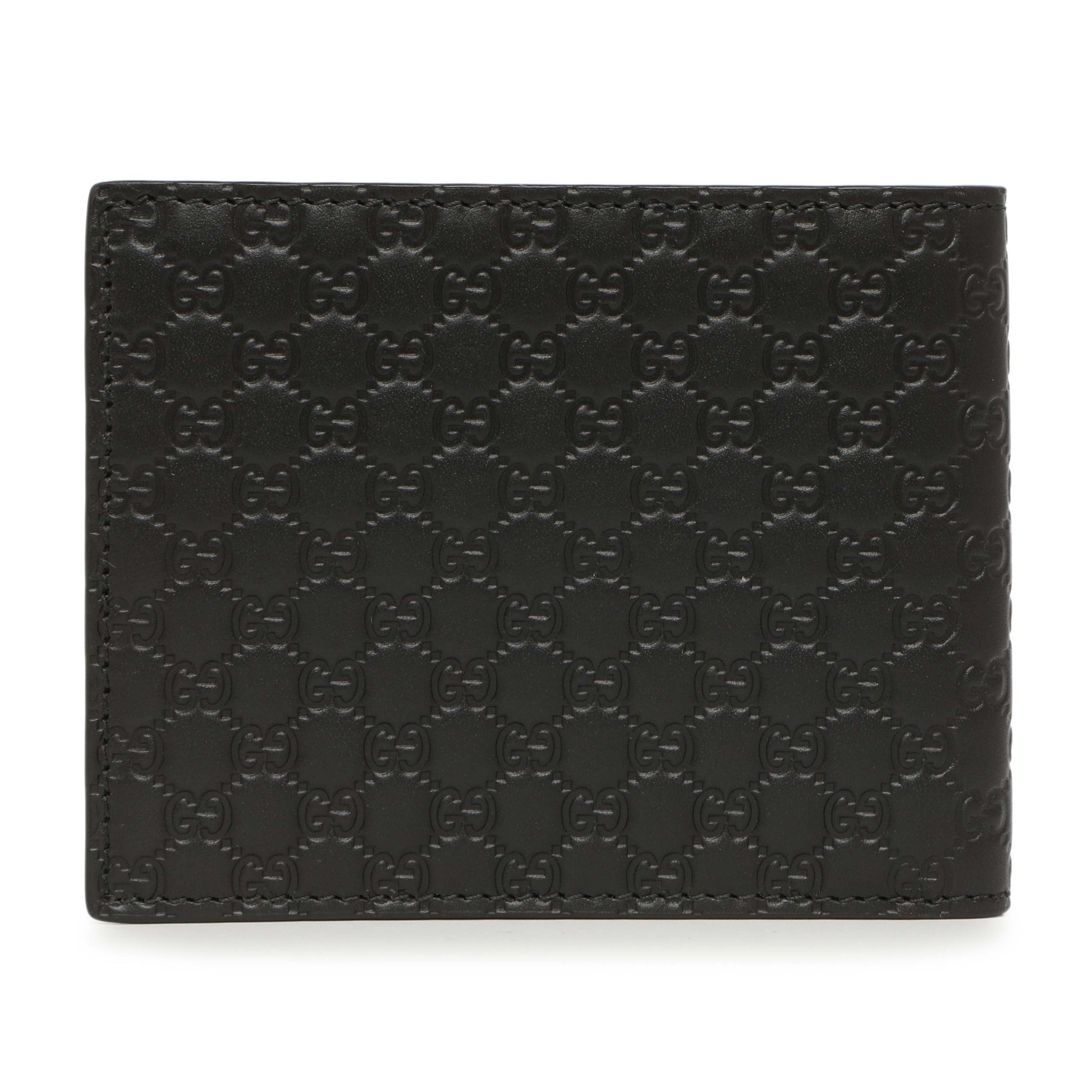 Exclusive Gucci Black Microguccissima Bi-Fold Wallet — Side View