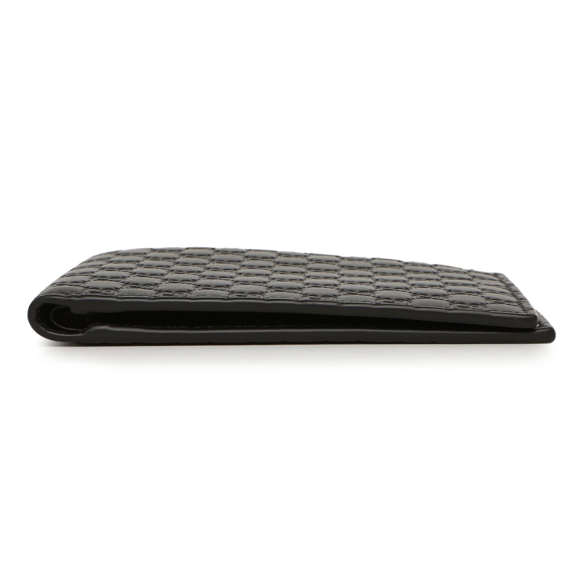 Exclusive Gucci Black Microguccissima Bi-Fold Wallet — Back View