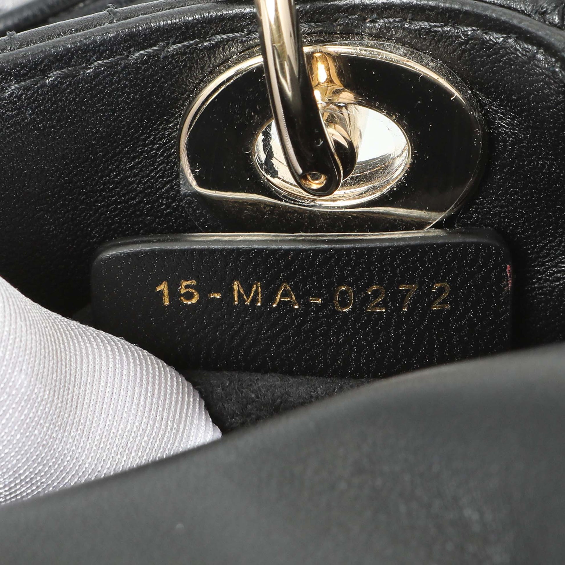 Exclusive Christian Dior Black Lambskin Cannage Micro Lady Dior — Lifestyle View