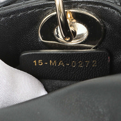 Exclusive Christian Dior Black Lambskin Cannage Micro Lady Dior — Lifestyle View
