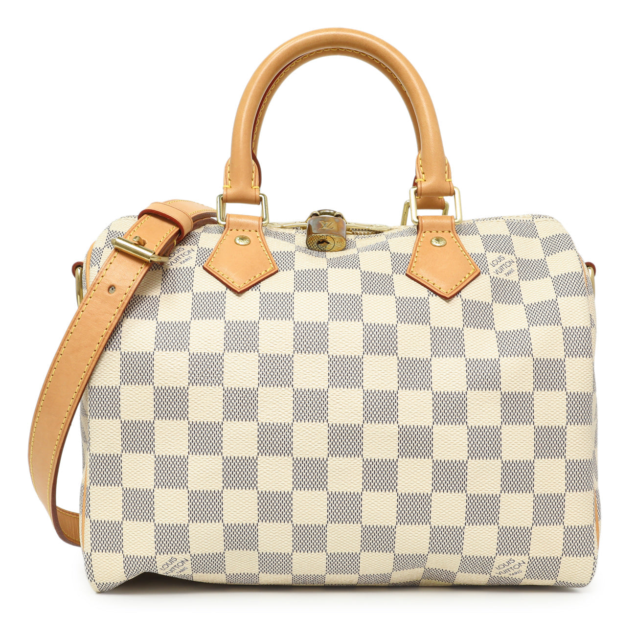Exclusive Louis Vuitton Damier Azur Speedy Bandouliere 25 — Front View