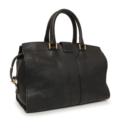 Exclusive Saint Laurent Black Sheepskin Small Cabas Chyc — Side View