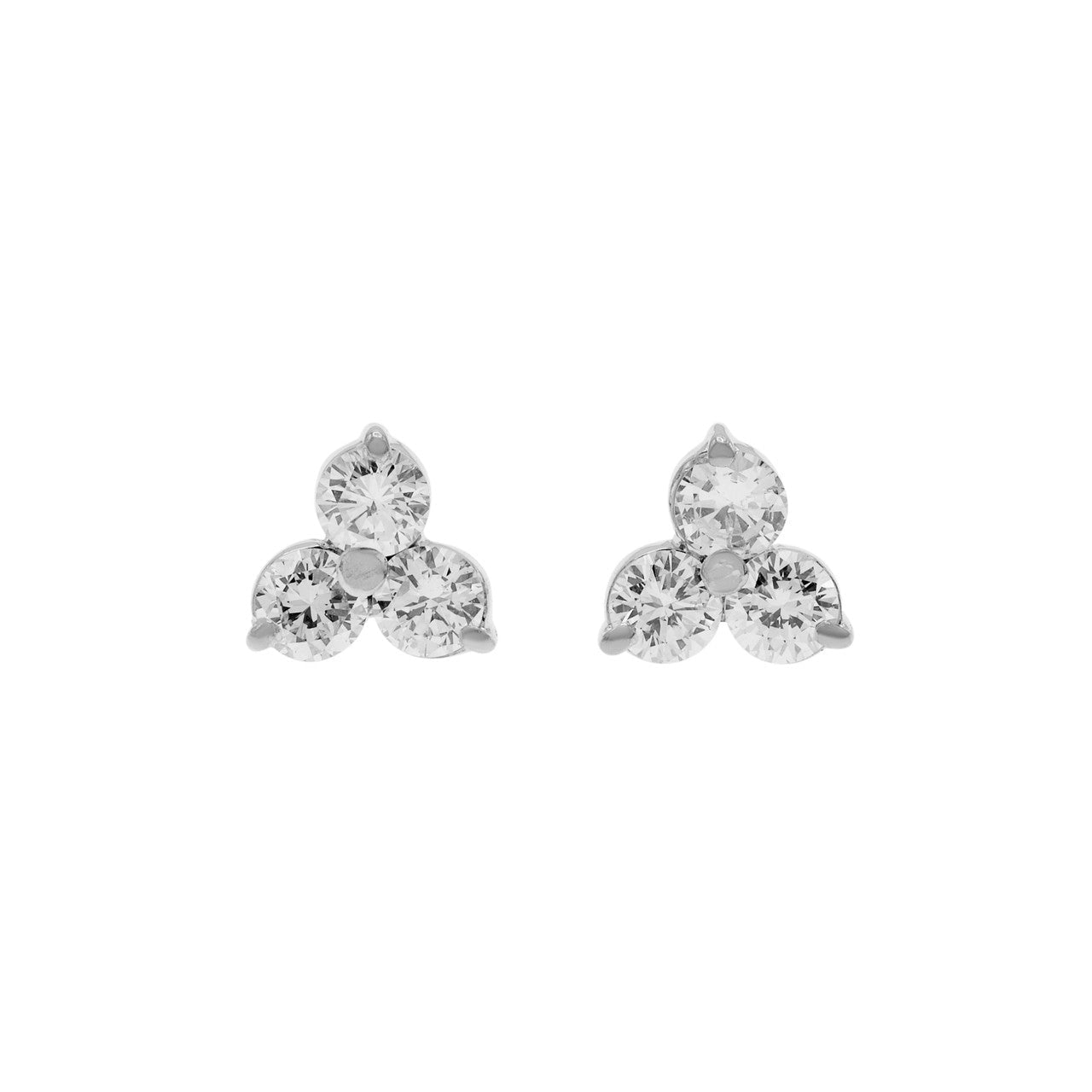 Exclusive 18K White Gold 1.34 Carat Diamond Earrings — Front View