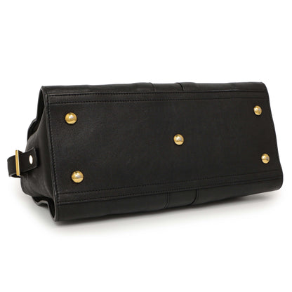 Exclusive Saint Laurent Black Sheepskin Small Cabas Chyc — Back View