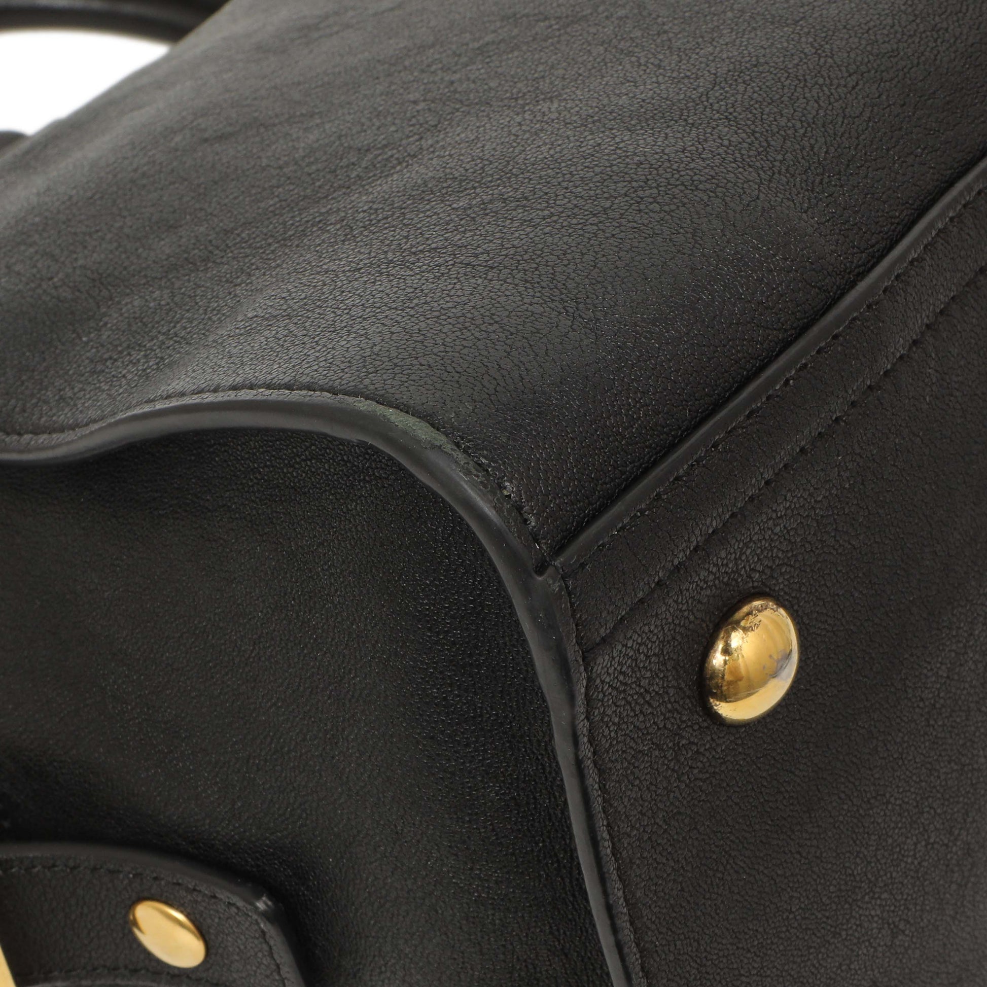Exclusive Saint Laurent Black Sheepskin Small Cabas Chyc — Top View