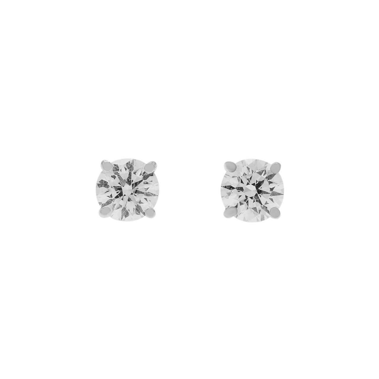 Exclusive 18K White Gold 0.62 Carat Diamond Stud Earrings — Front View