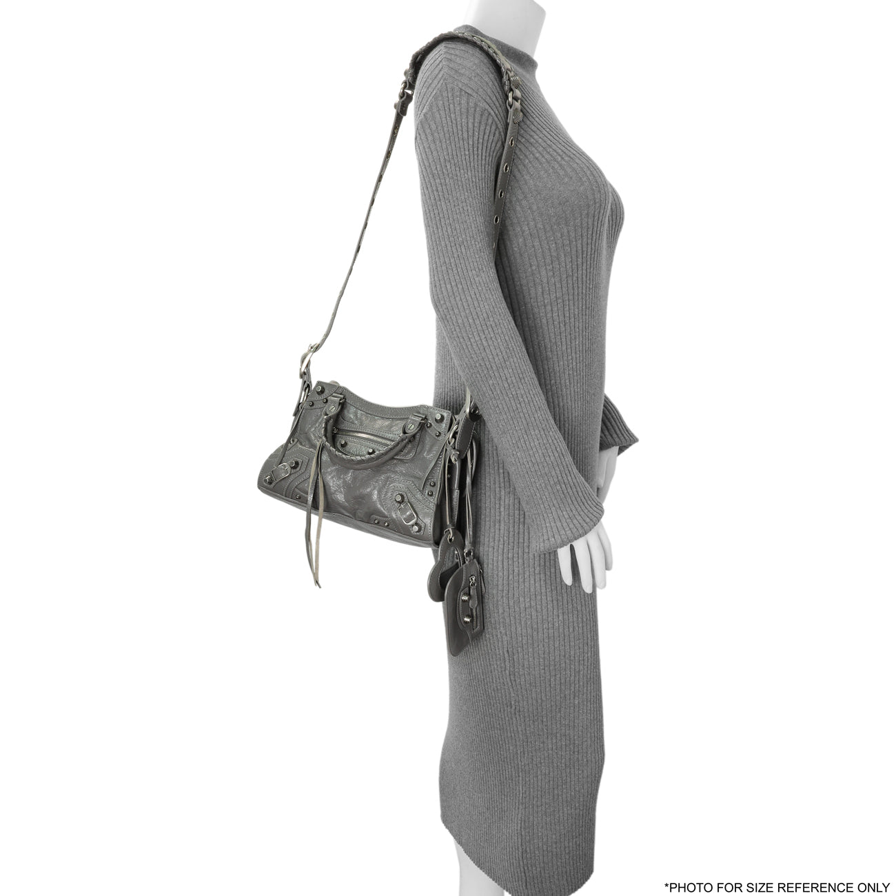 Exclusive Balenciaga Dark Grey Agneau Arena Neo Cagole Handbag XS — Alternate View 8