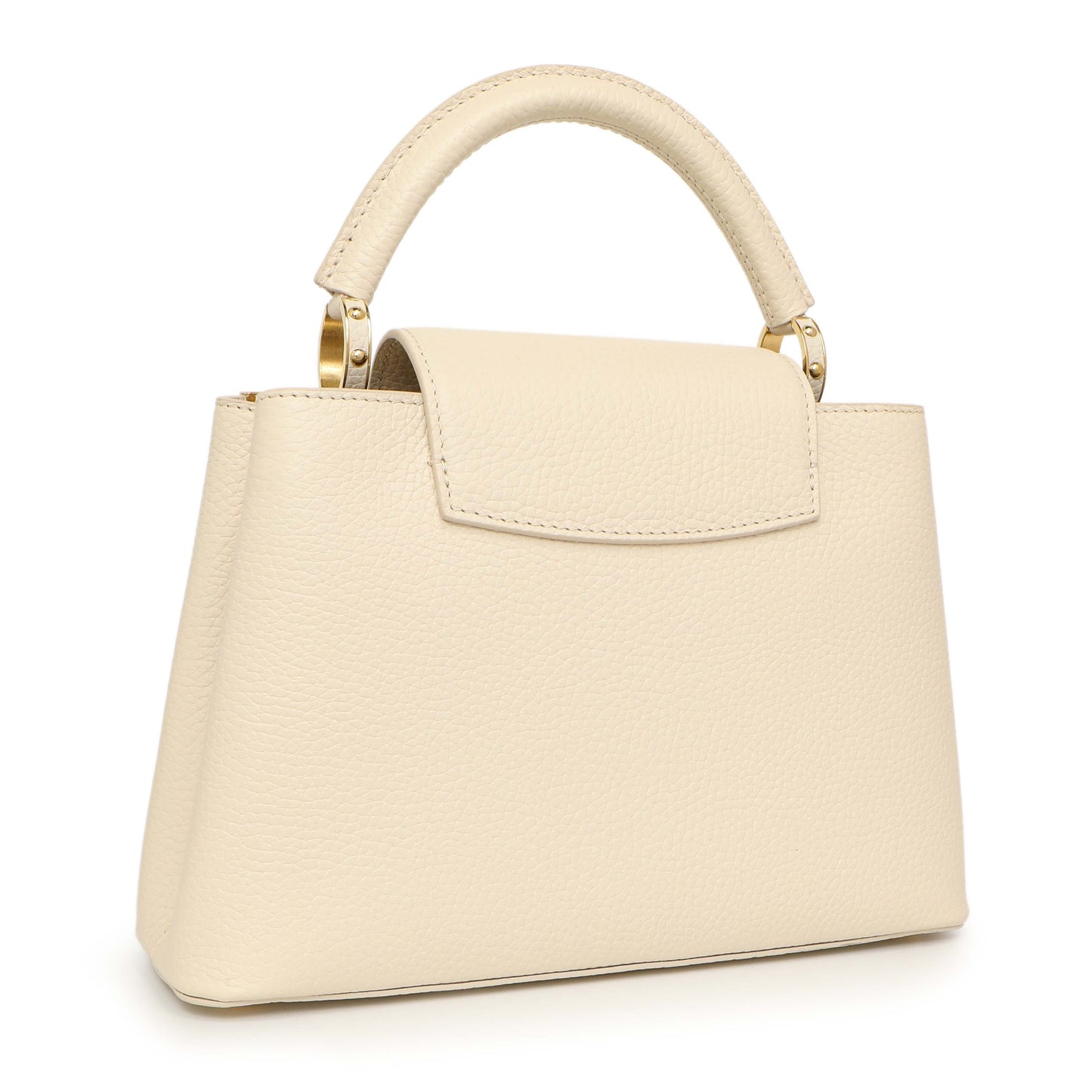 Exclusive Louis Vuitton Creme Nacre Taurillon Flower Crown Capucines BB — Side View