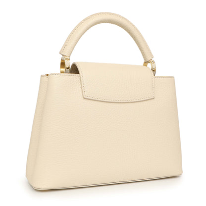 Exclusive Louis Vuitton Creme Nacre Taurillon Flower Crown Capucines BB — Side View