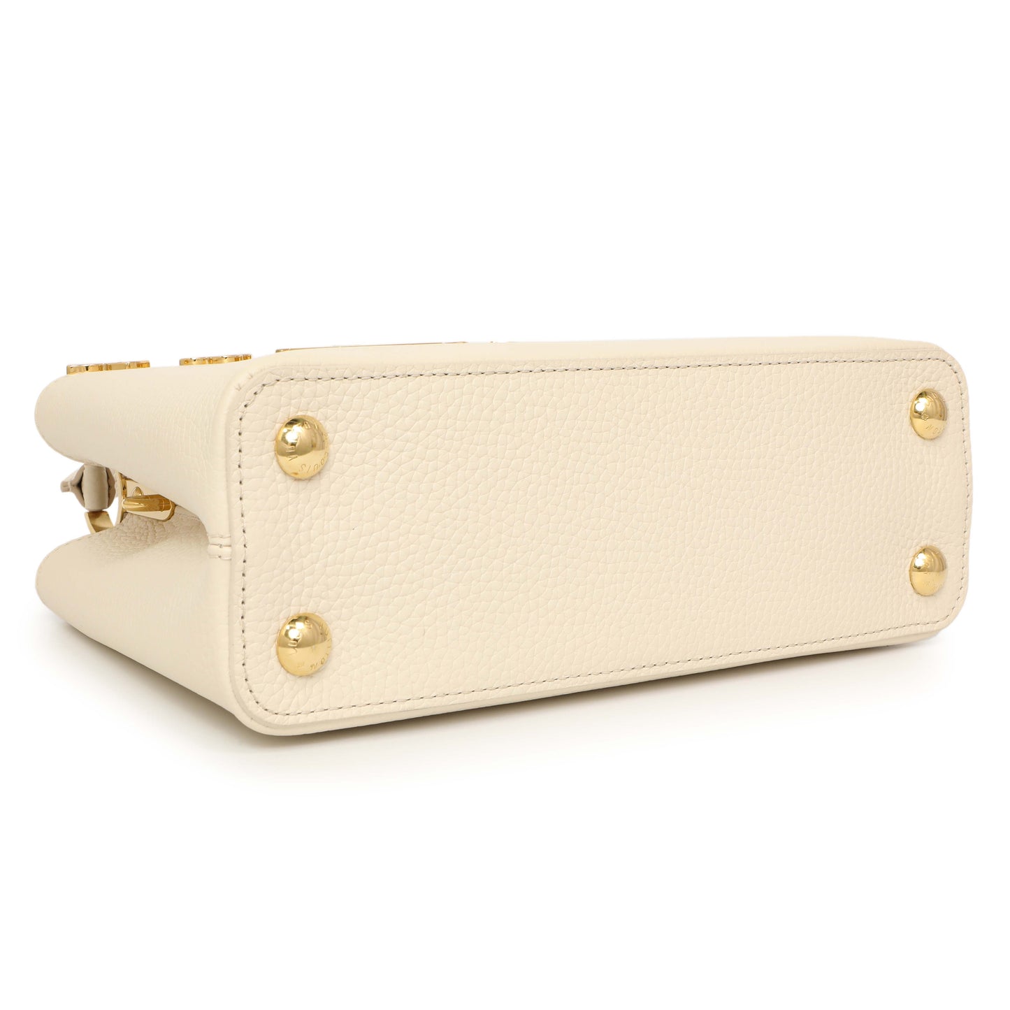 Exclusive Louis Vuitton Creme Nacre Taurillon Flower Crown Capucines BB — Back View