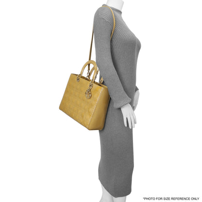 Exclusive Christian Dior Beige Patent Cannage Large Lady Dior — Alternate View 13