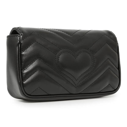 Exclusive Gucci Black Calfskin Matelasse Super Mini GG Marmont — Side View