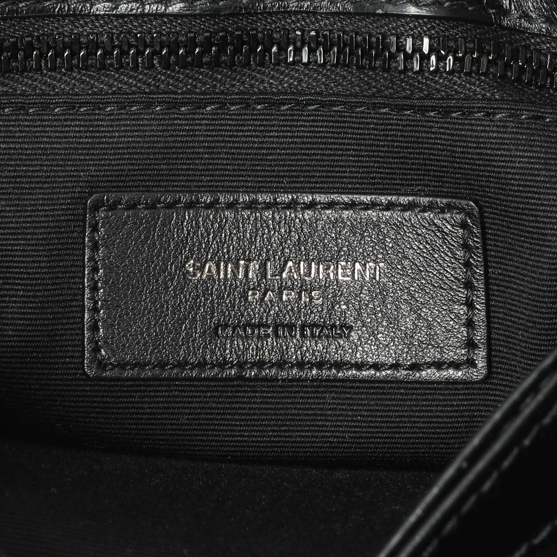 Exclusive Saint Laurent Black Calfskin Monogram Toy Loulou Crossbody — Detail View