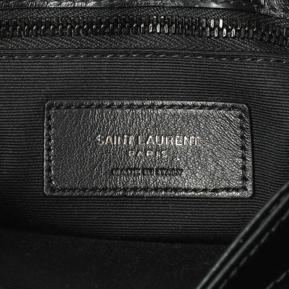 Exclusive Saint Laurent Black Calfskin Monogram Toy Loulou Crossbody — Detail View