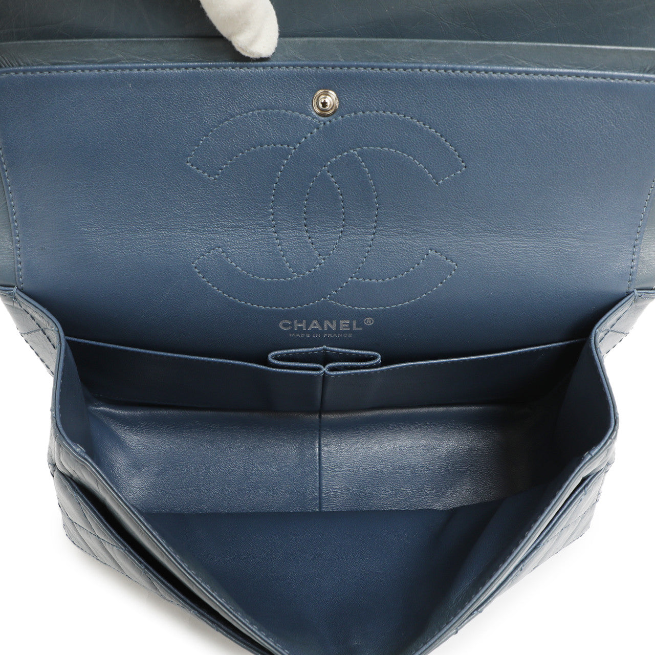 Exclusive Chanel Blue Quilted Aged Calfskin 2.55 Reissue Double Flap 226 — Alternate View 14