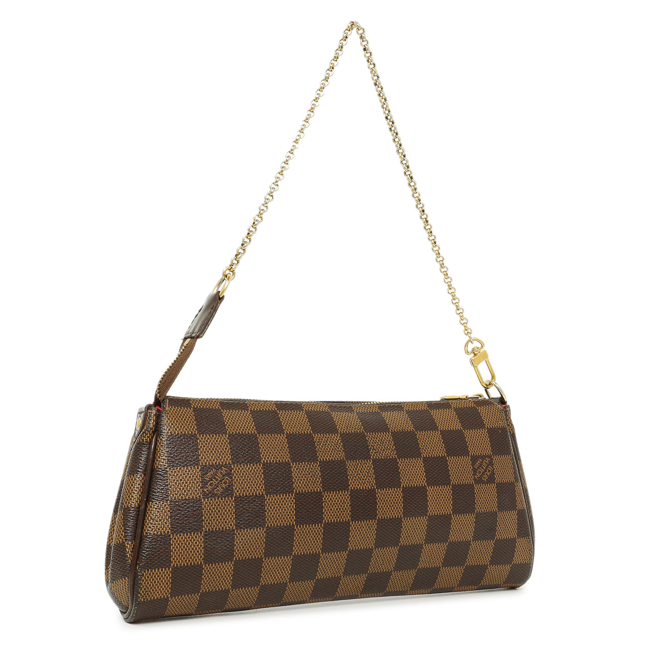 Exclusive Louis Vuitton Damier Ebene Eva Clutch — Side View
