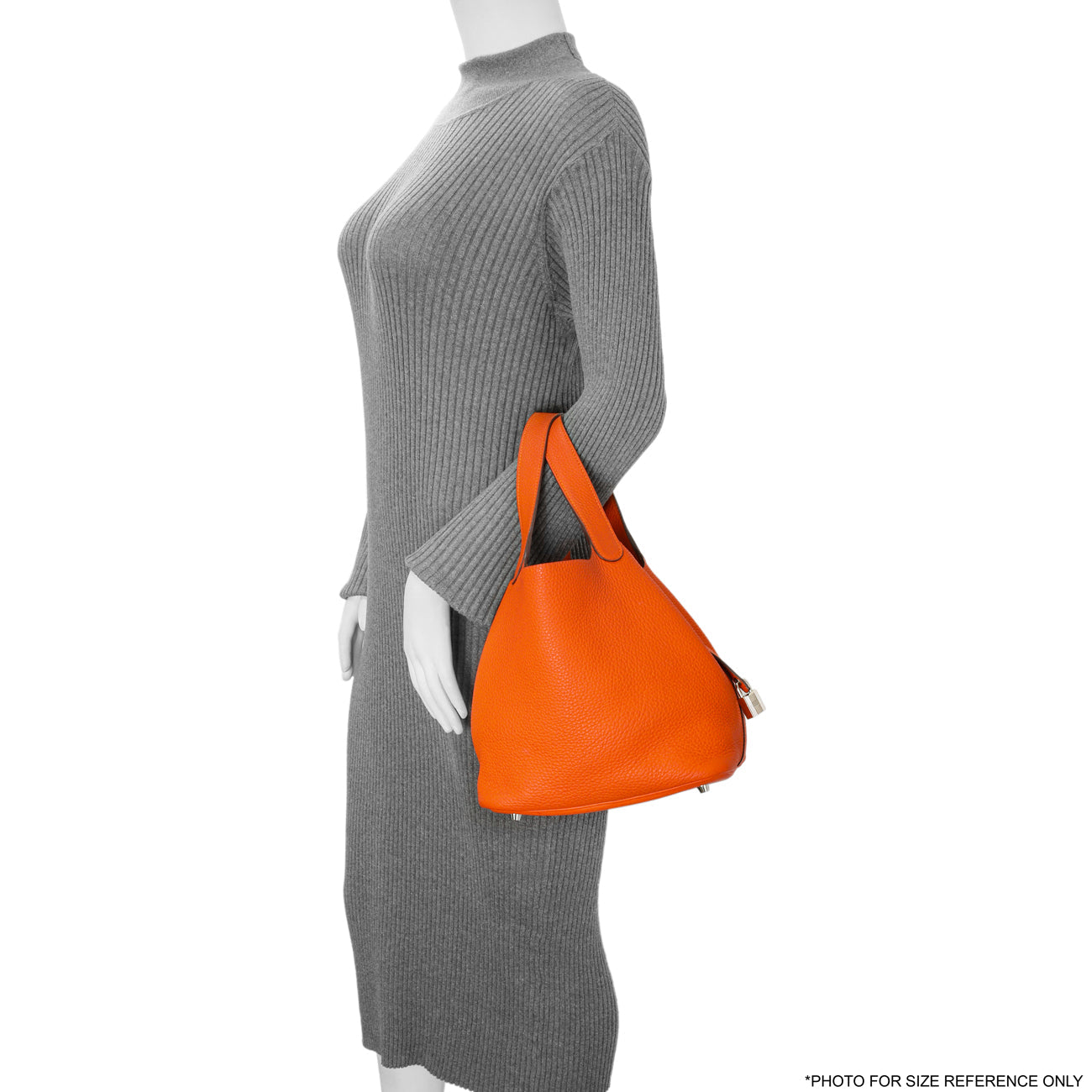 Exclusive Hermes Orange Clemence Picotin Lock 22 — Alternate View 12