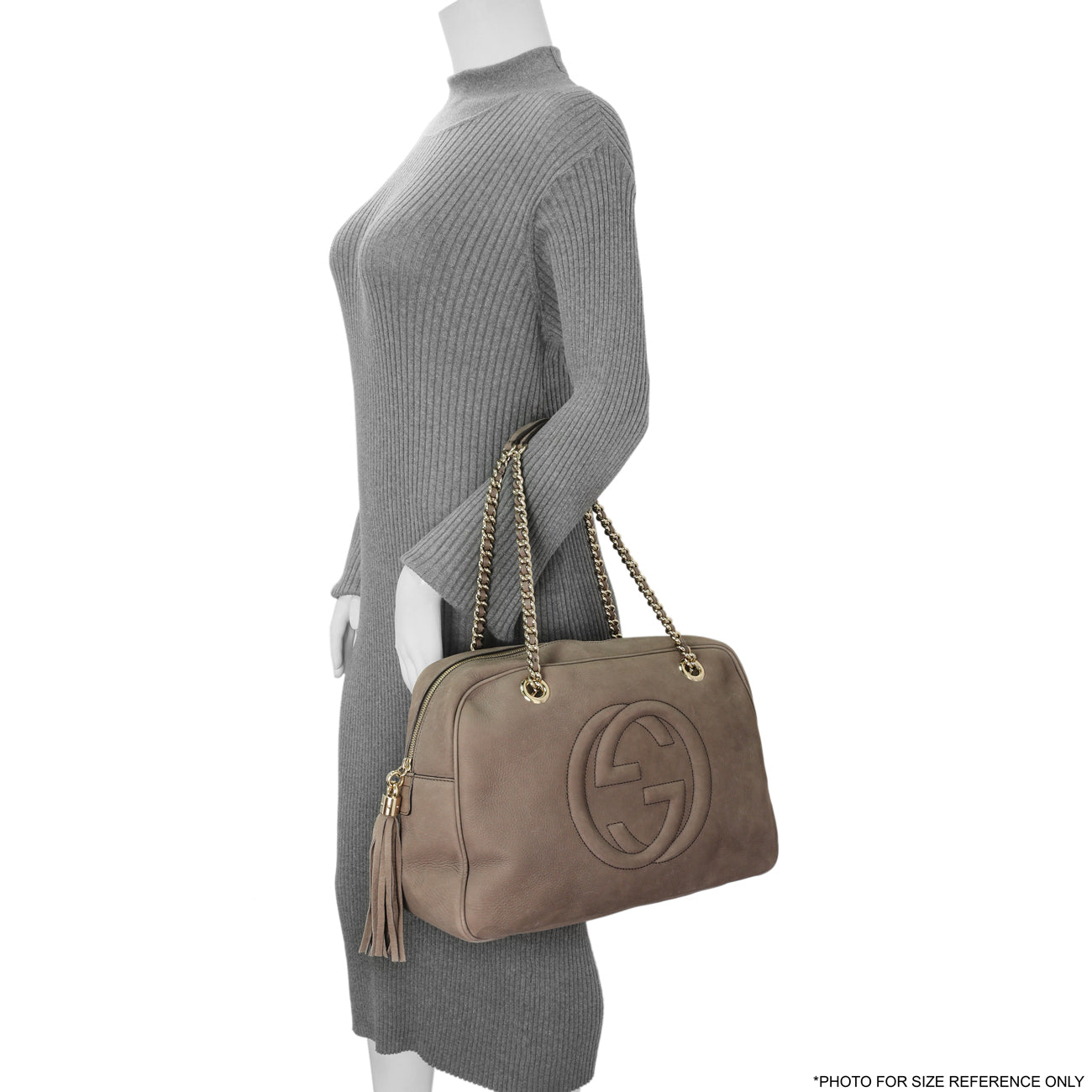 Exclusive Gucci Grey Vitello Range Medium Soho Bowler — Alternate View 11
