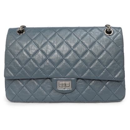 Exclusive Chanel Blue Quilted Aged Calfskin 2.55 Reissue Double Flap 226 — Side View