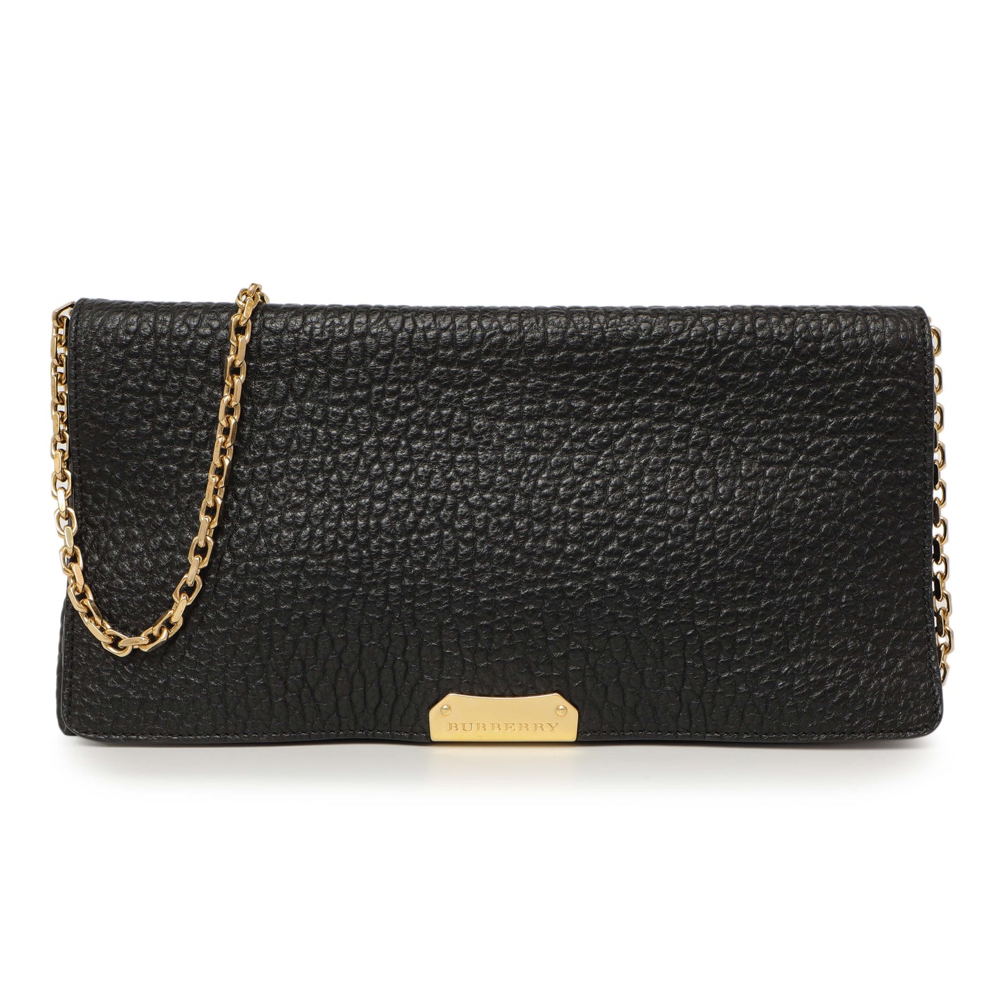Exclusive Burberry Black Grained Calfskin Mildenhall Crossbody — Front View